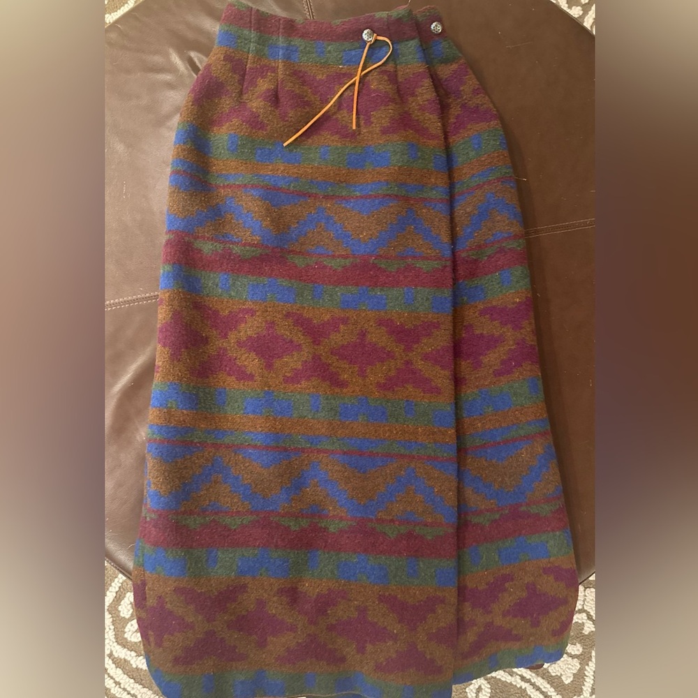 Geometric Patterned Wool Skirt